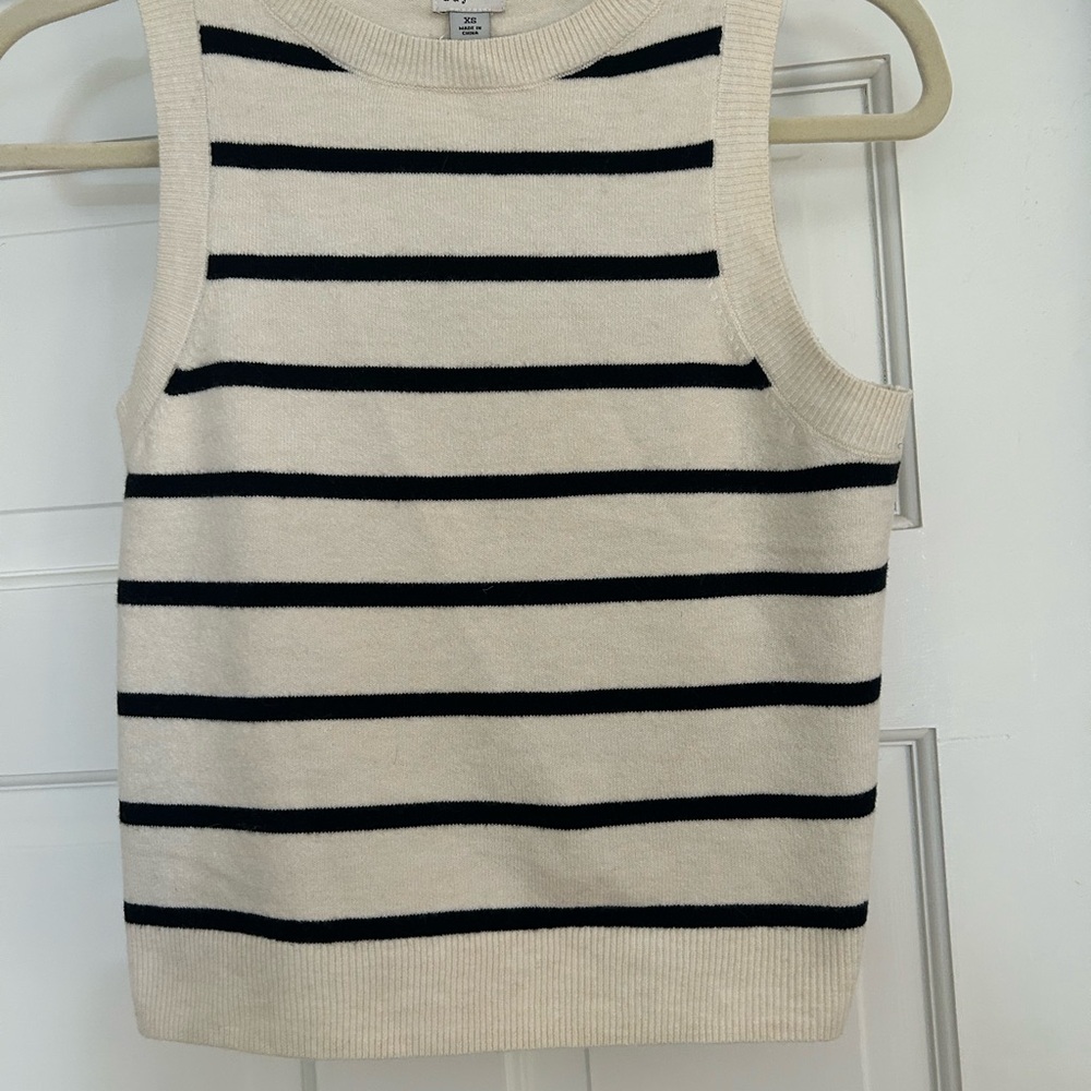 A New Day Striped Sleeveless Knit Top